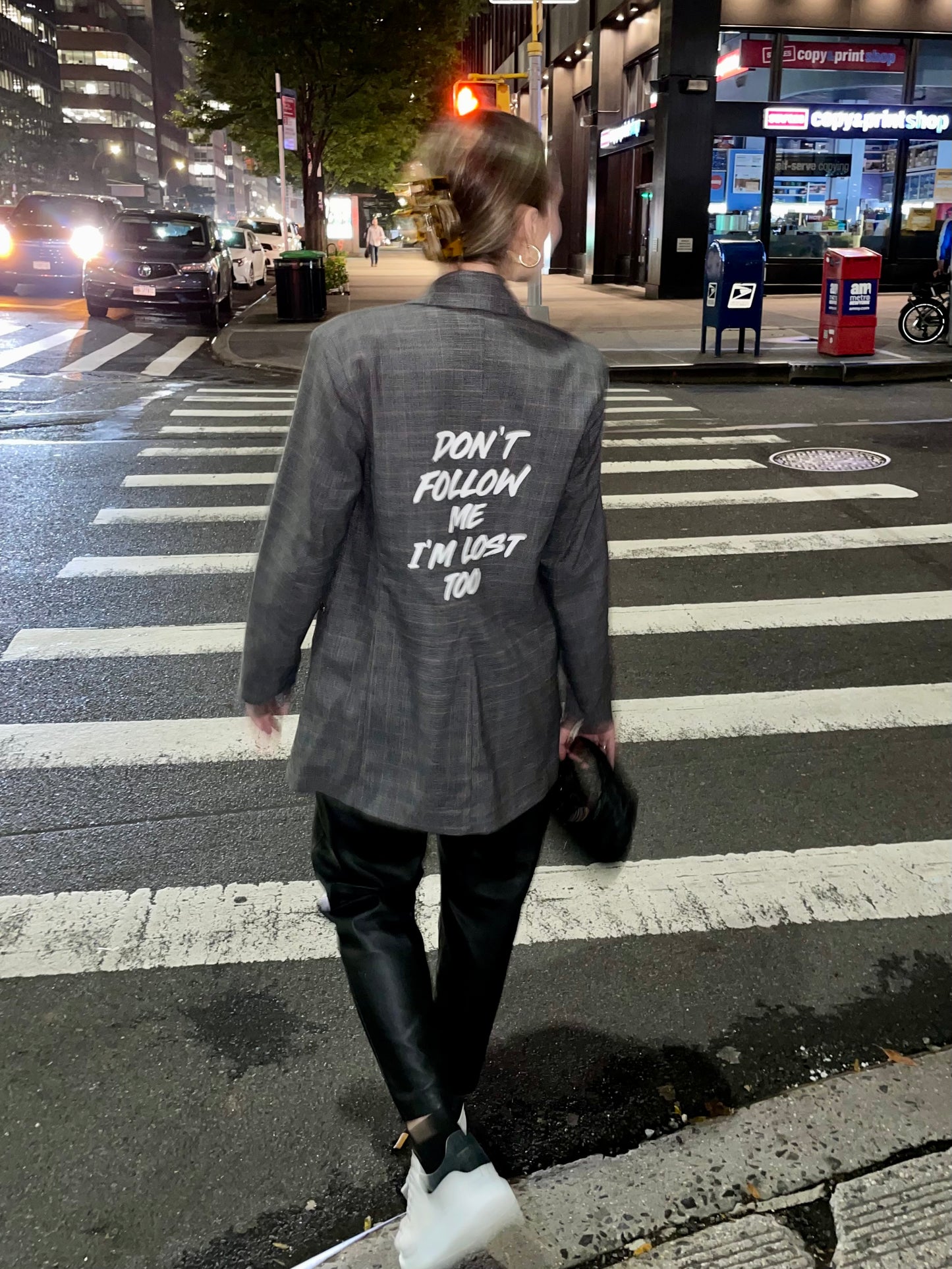 "Don't Follow Me I'm Lost Too" Blazer - Plaid