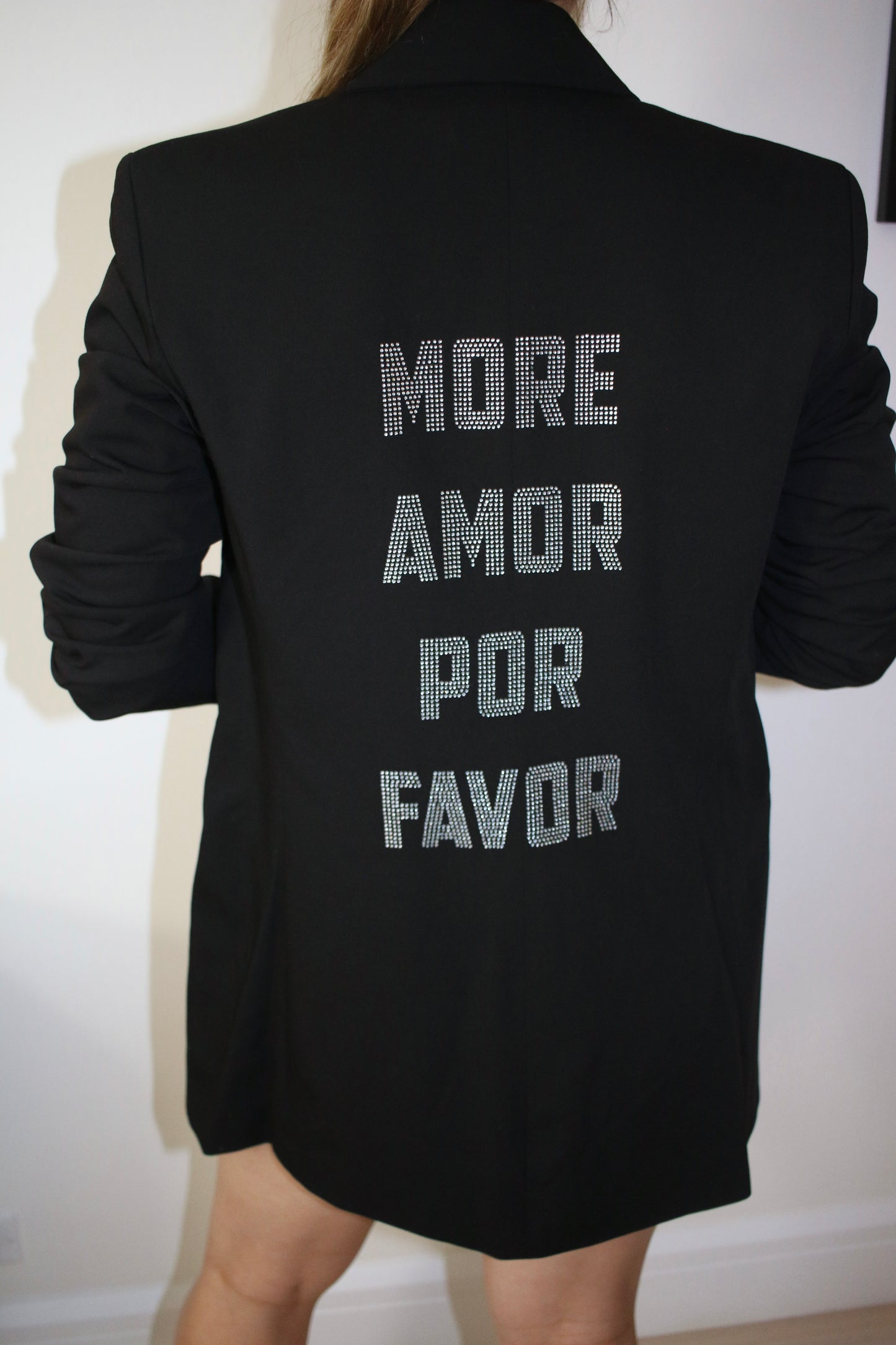 "More Amor Por Favor" Blazer - Black