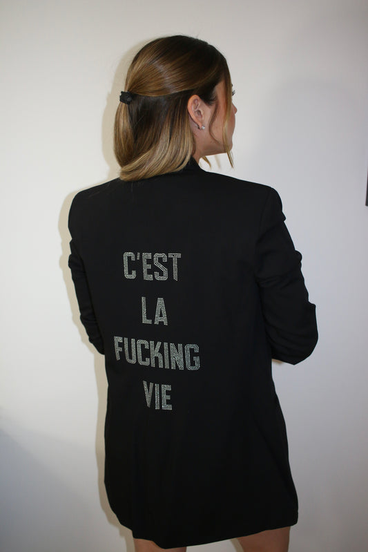 "C'est la Fucking Vie" Blazer - Black