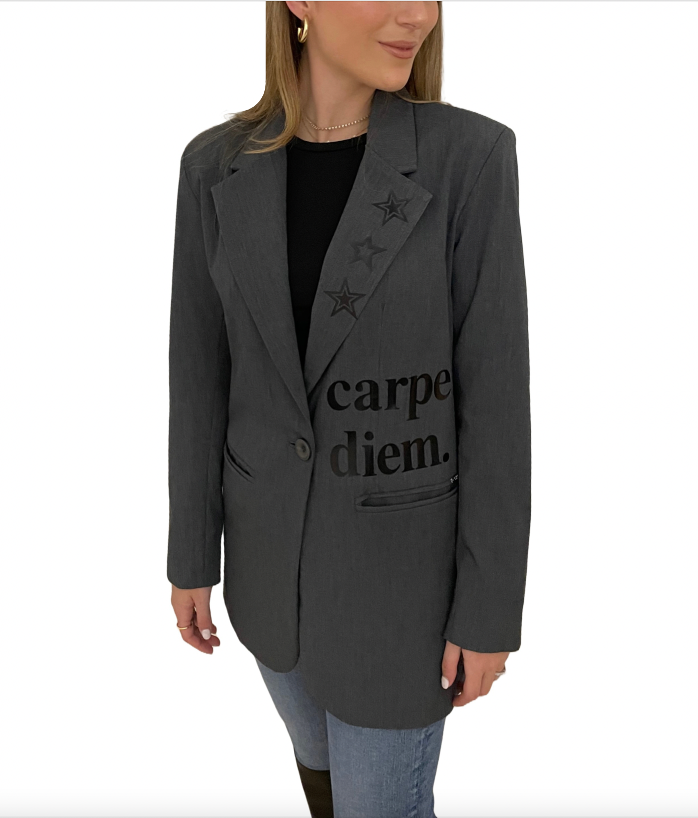 "Carpe Diem" Blazer - Grey